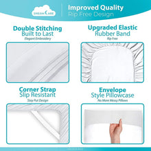Load image into Gallery viewer, DREAMCARE - Bed Sheets Set - Full Size Sheet with Side Pocket - 4pcs Set, 15 inches, White