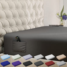 Load image into Gallery viewer, DREAMCARE - Bed Sheets - King Size Fitted Sheet 21 inches with Side Pocket, Gray
