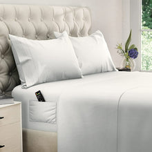 Load image into Gallery viewer, DREAMCARE - Bed Sheets Set - California King Size Sheet with Side Pocket - 4pcs Set, 15 inches, White