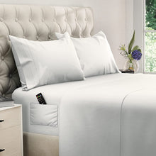 Load image into Gallery viewer, DREAMCARE - Bed Sheets Set - Full Size Sheet with Side Pocket - 4pcs Set, 15 inches, White