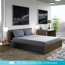 Load image into Gallery viewer, DREAMCARE Queen Bed Sheets Set with Side Pocket - 4pcs Set, 15 inches, Stripe Gray