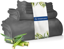 Load image into Gallery viewer, DREAMCARE 100% Rayon Bamboo Sheets Queen Size - 4pc Cooling Sheets Queen Cooling Bed Sheets for Hot Sleepers, Breathable Queen Size Sheets Set , upto to Ultra Soft 16" Deep Pocket - Gray
