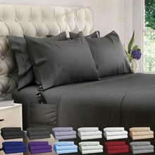 Load image into Gallery viewer, DREAMCARE King Size Sheets - 6 PCS Set - up to 15 inches - 2500 Supreme Collection - Superior Softness - Hotel Luxury Sheets & Pillowcases Set - Wrinkle and Fade Resistant (King, Gray)
