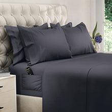 Load image into Gallery viewer, DREAMCARE - Bed Sheets Set - King Size Sheet with Side Pocket - 6pcs Set, 21 inches, Dark Gray