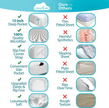 Load image into Gallery viewer, DREAMCARE - Bed Sheets Set - Twin Size Sheet with Side Pocket - 3pcs Set, 15 inches, White