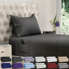 Load image into Gallery viewer, DREAMCARE Twin Sheets - 3 PCS Twin Sheets Set - Deep Pocket Twin Sheets up to 15 inches - Extra Soft Twin Bed Sheets - Hotel Luxury Sheets & Pillowcases Set - Wrinkle and Fade Resistant (Twin, Grey)