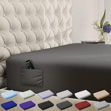 Load image into Gallery viewer, DREAMCARE - Bed Sheets - King Size Fitted Sheet 15 inches with Side Pocket, Gray