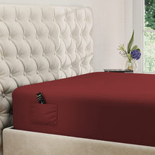 Load image into Gallery viewer, Extra Deep Pocket Fitted Sheet Deep Pocket Fitted Sheet Only - Up to 21 Inch Mattress Sheet Queen Size Fitted Sheet, Burgundy