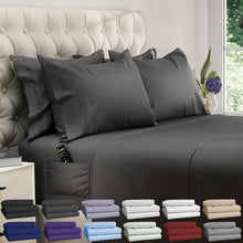 Load image into Gallery viewer, DREAMCARE King Size Sheets - 6 PCS Set - up to 21 inches - 2500 Supreme Collection - Superior Softness - Hotel Luxury Sheets & Pillowcases Set - Wrinkle and Fade Resistant (King, Gray)