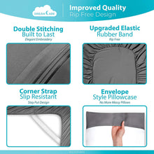 Load image into Gallery viewer, DREAMCARE Queen Sheets Set - 6 PCS Set - up to 21 inches - 2500 Supreme Collection - Superior Softness - Hotel Luxury Sheets & Pillowcases Set - Wrinkle and Fade Resistant (Queen, Gray)