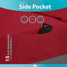 Load image into Gallery viewer, DREAMCARE - Bed Sheets Set - King Size Sheet with Side Pocket - 4pcs Set, 21 inches, Burgundy
