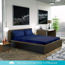 Load image into Gallery viewer, DREAMCARE - Bed Sheets Set - King Size Sheet with Side Pocket - 4pcs Set, 15 inches, Navy Blue
