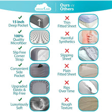 Load image into Gallery viewer, DREAMCARE Queen Bed Sheets Set with Side Pocket - 4pcs Set, 15 inches, Stripe Gray
