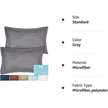 Load image into Gallery viewer, Dreamcare Microfiber Pillowcase Set - 2 Piece Set, Queen, Gray
