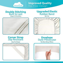 Load image into Gallery viewer, DREAMCARE - Bed Sheets Set - King Size Sheet with Side Pocket - 4pcs Set, 15 inches, Ivory

