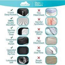 Load image into Gallery viewer, DREAMCARE - Bed Sheets Set - Full Size Sheet with Side Pocket - 4pcs Set, 15 inches, Black
