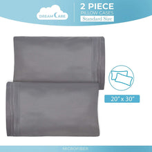 Load image into Gallery viewer, Dreamcare Microfiber Pillowcase Set - 2 Piece Set, Queen, Gray
