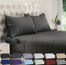 Load image into Gallery viewer, DREAMCARE King Size Sheets Set - King - Extra Deep - Gray Cooling Sheets - up to 21" Deep Pocket King Sheet Set with Side Pockets - Extra Soft - Hotel Luxury Bed Sheets
