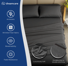 Load image into Gallery viewer, DREAMCARE King Size Sheets Set - King - Extra Deep - Gray Cooling Sheets - up to 21" Deep Pocket King Sheet Set with Side Pockets - Extra Soft - Hotel Luxury Bed Sheets
