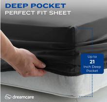 Load image into Gallery viewer, DREAMCARE King Size Sheets Set - King - Extra Deep - Gray Cooling Sheets - up to 21" Deep Pocket King Sheet Set with Side Pockets - Extra Soft - Hotel Luxury Bed Sheets
