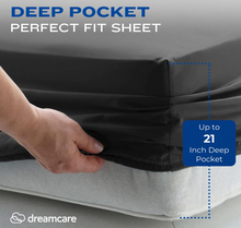 Load image into Gallery viewer, DREAMCARE California King Sheet Sets - California King - Gray Cooling Sheets - up to 15" Deep California King Sheets with Side Pockets - Extra Soft - Hotel Luxury Bed Sheets

