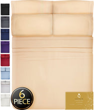 Load image into Gallery viewer, 6 Piece California King Sheet Set Deep Pockets - California King Sheets Deep Pockets Cal King Sheets Deep Pocket Sheets Cal King Sheet Set Cal King Bed Sheets California King Bed Sheets Beige
