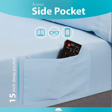 Load image into Gallery viewer, Dreamcare Fitted Sheet Deep Pocket Fitted Sheet Only Deep Pocket Bed Sheet Fitted Sheet King Size, Light Blue
