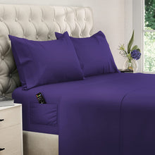 Load image into Gallery viewer, DREAMCARE Queen Bed Sheets - 4 PCS Set - up to 15 inches - 2500 Supreme Collection - Superior Softness - Hotel Luxury Sheets &amp; Pillowcases Set - Wrinkle and Fade Resistant (Queen, Purple)
