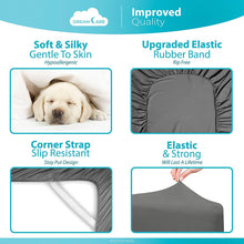 Load image into Gallery viewer, DREAMCARE - Bed Sheets - King Size Fitted Sheet 15 inches with Side Pocket, Gray
