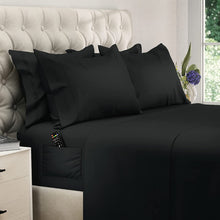 Load image into Gallery viewer, DREAMCARE Queen Sheet Set - 6 PCS Set - up to 21 inches - 2500 Supreme Collection - Superior Softness - Hotel Luxury Sheets &amp; Pillowcases Set - Wrinkle and Fade Resistant (Queen, Black)
