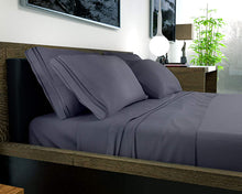 Load image into Gallery viewer, DREAMCARE - Bed Sheets Set - King Size Sheet with Side Pocket - 6pcs Set, 21 inches, Dark Gray
