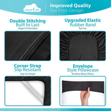 Load image into Gallery viewer, DREAMCARE Queen Sheet Set - 6 PCS Set - up to 21 inches - 2500 Supreme Collection - Superior Softness - Hotel Luxury Sheets &amp; Pillowcases Set - Wrinkle and Fade Resistant (Queen, Black)
