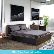 Load image into Gallery viewer, DREAMCARE - Bed Sheets - King Size Fitted Sheet 15 inches with Side Pocket, Gray
