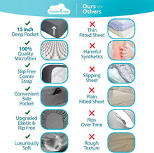 Load image into Gallery viewer, DREAMCARE - Bed Sheets Set - King Size Sheet with Side Pocket - 4pcs Set, 15 inches, Gray

